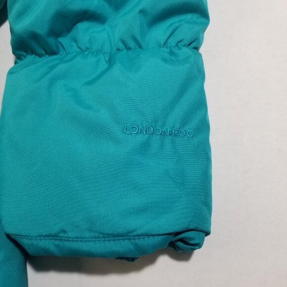 London Fog Jacket Teal Green Puffer Full Zip Hooded Long Sleeve Youth Medium - Picture 6 of 9
